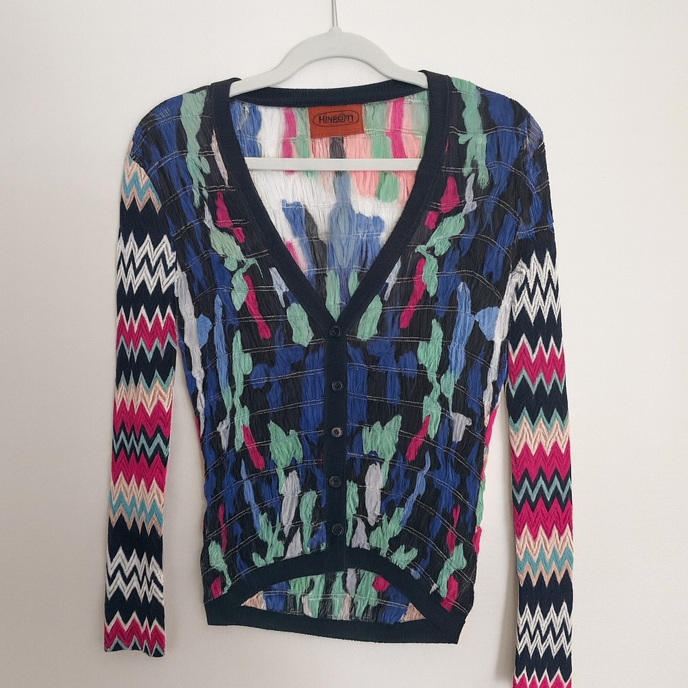 Missoni Multicolor Chevron Long Sleeve cardigan shirt
